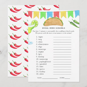 Invitación Juego para Despedida de Soltera Fiesta Mexicana de