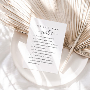 Invitación Juego personalizado de ducha de novia - Adivina el