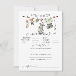 Invitación Juego Preppy Golf Clothesline Baby Predictions