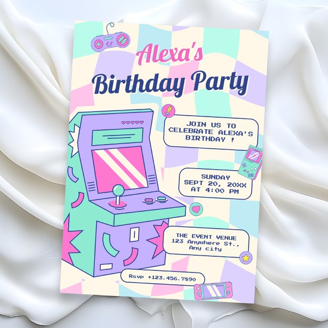 Invitación Juego retro de cumpleaños (Subido por el creador)