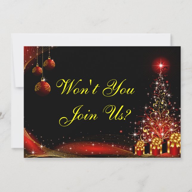 Invitación Juego Rojo De La Noche De Los Navidades (Anverso)