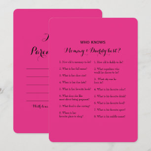 Invitación Juegos Baby Shower de doble cara - Consejo Quién