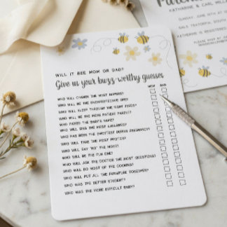 Invitación Juegos de Baby Shower de Abejorro, Juegos de Fiest