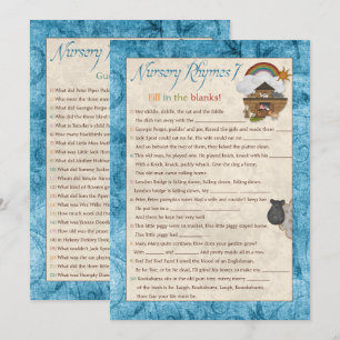 Invitación Juegos de Baby Shower de Blue Noah's Ark Nursery R
