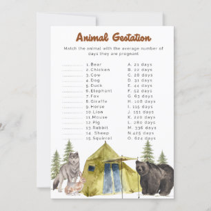 Invitación Juegos de Baby Shower de la Gestación de animales