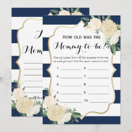 Invitación Juegos de Baby Shower de la Marina Floral de doble