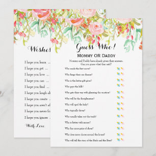 Invitación Juegos de Baby Shower - Deseos para el bebé y Adiv