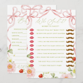 Invitación Juegos de Baby Shower Doble Cara Quién lo Dijo Con