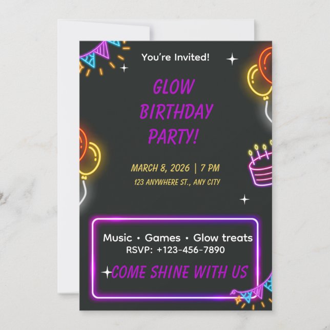 Invitación Juegos de cumpleaños - Diversos juegos de fiesta i (Anverso)
