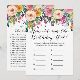 Invitación Juegos de cumpleaños florales x2 - juego de teléfo