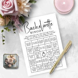 Invitación Juegos de Despedida de Soltera Cartón de Bingo de