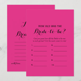 Invitación Juegos de ducha de novia de doble lado de color ro