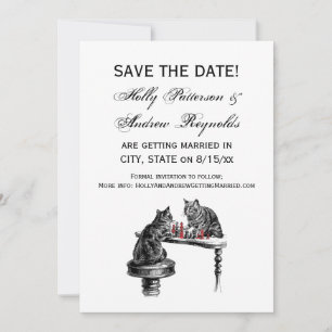 Invitación Juegos de mesa Dos gatos jugando ajedrez Partido R