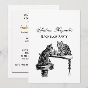 Invitación Juegos de mesa: Dos gatos jugando un partido de aj