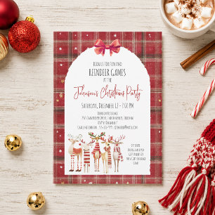Invitación Juegos de renos de Navidad Fiesta navideña 