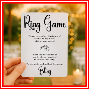 Invitación Juegos de Ring Game Bridal Shower Games Elegantes 