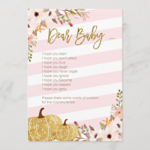 Invitación Juegos del bebé de Baby Shower de la calabaza