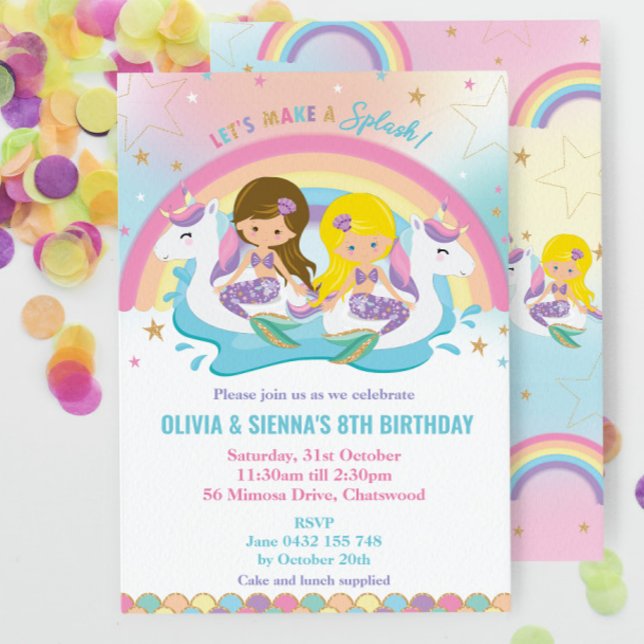 Invitación Jueves a cumpleaños de Fiestas gemelos de la pisci (Subido por el creador)