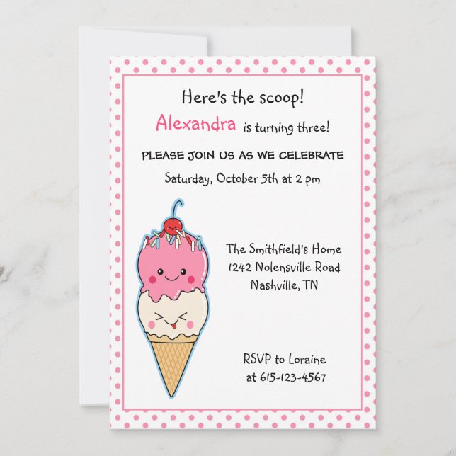 Invitación Jueves de Crema de Hielo (Anverso)