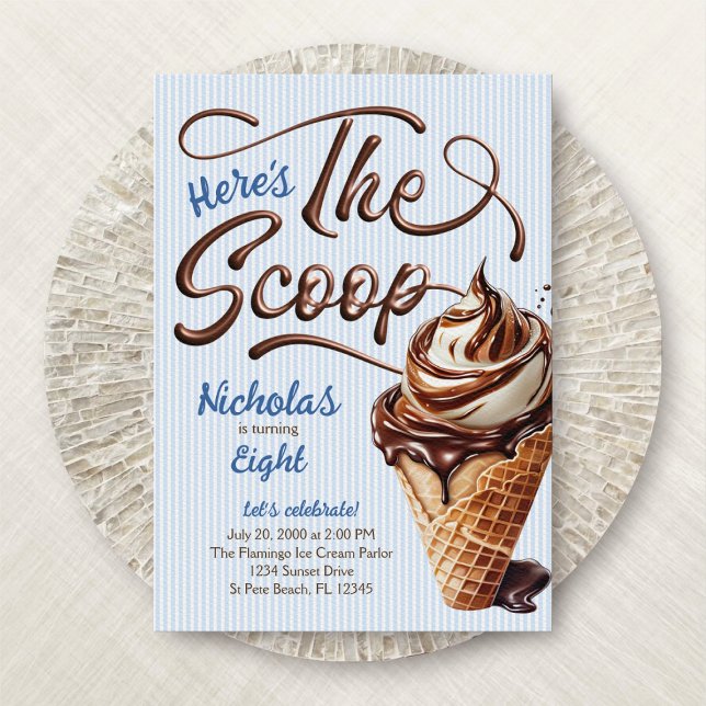 Invitación Jueves de Hielo Cream Scoop Boys (Subido por el creador)
