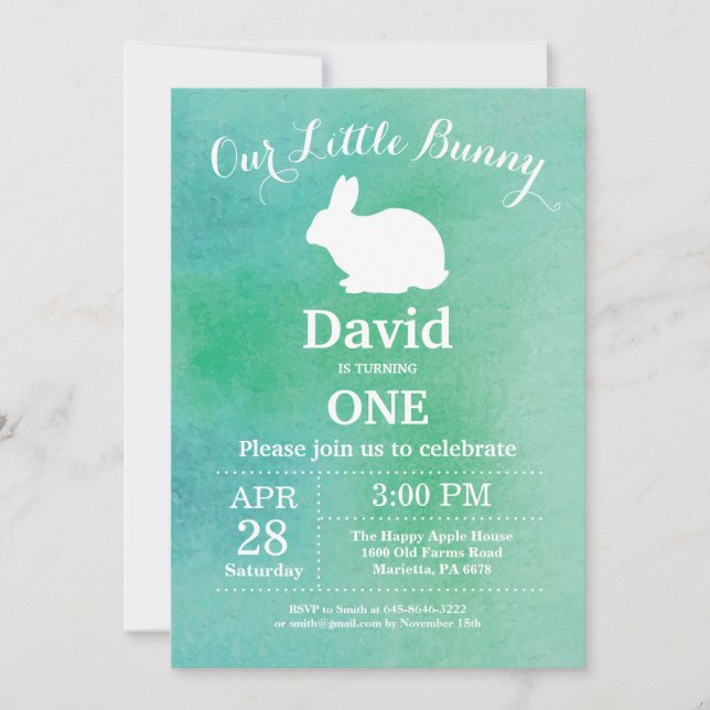 Invitación Jueves de Pascua 1° cumpleaños (Anverso)