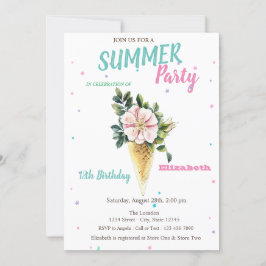 Invitación Jueves de verano de las flores de helado