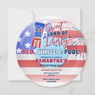 Invitación Jueves Patriótico 4 de Julio Fiesta de cumpleaños 