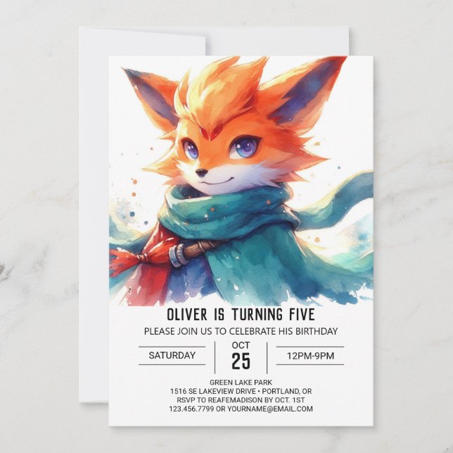 Invitación Jugador Bohemian Fox Birthday (Anverso)