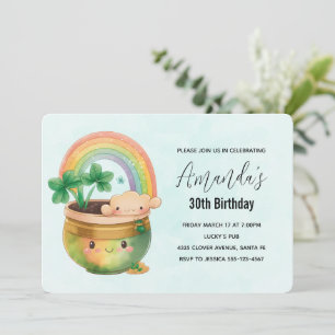 Invitación Jugador caprichoso con arcoiris y novio cumpleaños