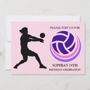 Invitación Jugador Chica de voleibol fiesta de cumpleaños