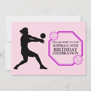 Invitación Jugador Chica de voleibol fiesta de cumpleaños