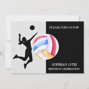 Invitación Jugador Chica de voleibol fiesta de cumpleaños