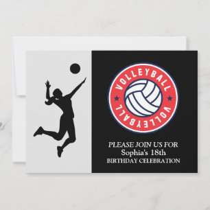 Invitación Jugador Chica de voleibol fiesta de cumpleaños