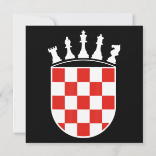 Invitación Jugador de ajedrez de colores de bandera croata ob