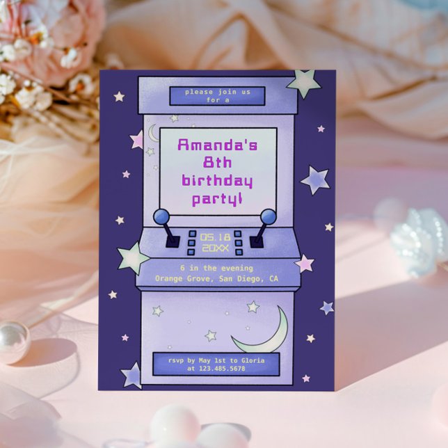 Invitación Jugador de arcada con retro lindo Aniversario (Subido por el creador)