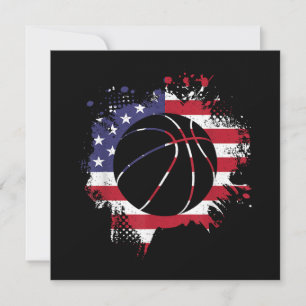 Invitación Jugador de Baloncesto con Bandera Americana