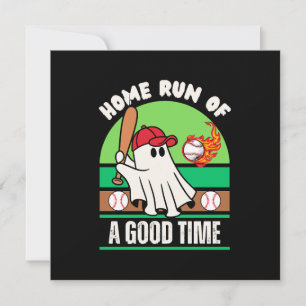 Invitación Jugador de béisbol fantasma de Halloween