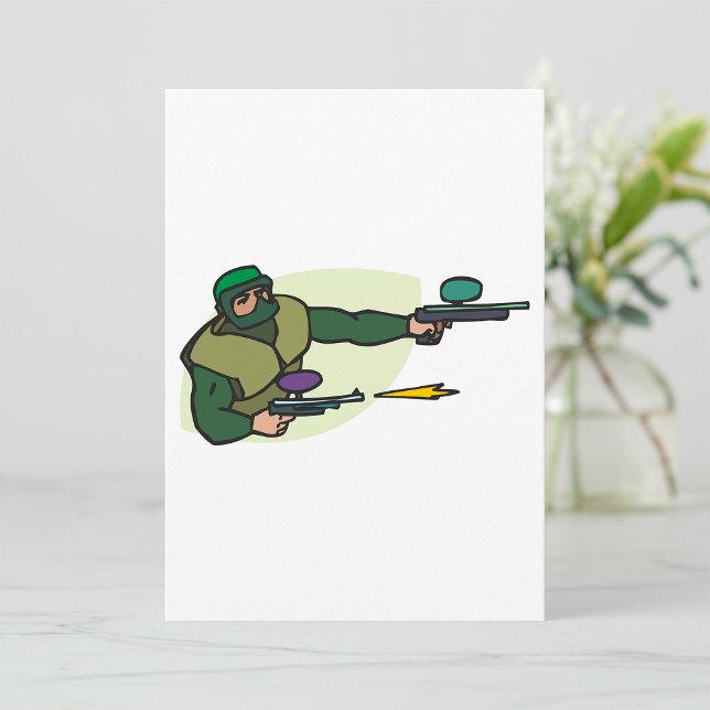 Invitación Jugador de bola de pintura con deportes de acción  (Subido por el creador)