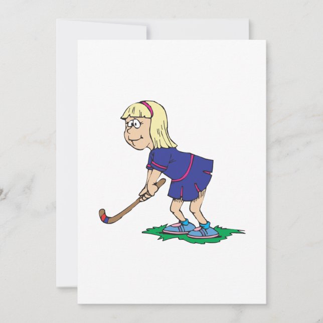 Invitación Jugador de Chica de hockey 2 (Anverso)