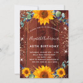 Invitación Jugador de cumpleaños eucalipto madera marrón rúst