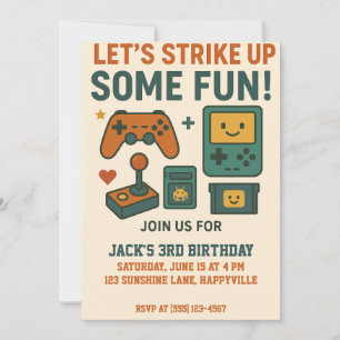 Invitación Jugador de cumpleaños - Nivel de cosecha arriba di