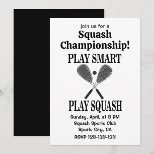Invitación Jugador de Deportes de Squash Equipo Juega Squash