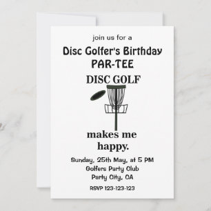 Invitación Jugador de Disc Golf Cumpleaños de Golfistas Disc