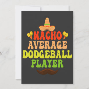 Invitación Jugador De Dodgeball No Promedio Divertido Cinco D