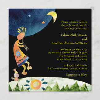 Invitación Jugador de flauta Kokopelli, Boda suroeste