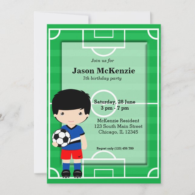 Invitación Jugador de fútbol (Anverso)