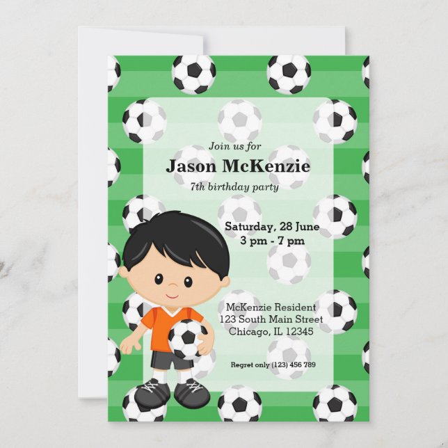 Invitación Jugador de fútbol (Anverso)
