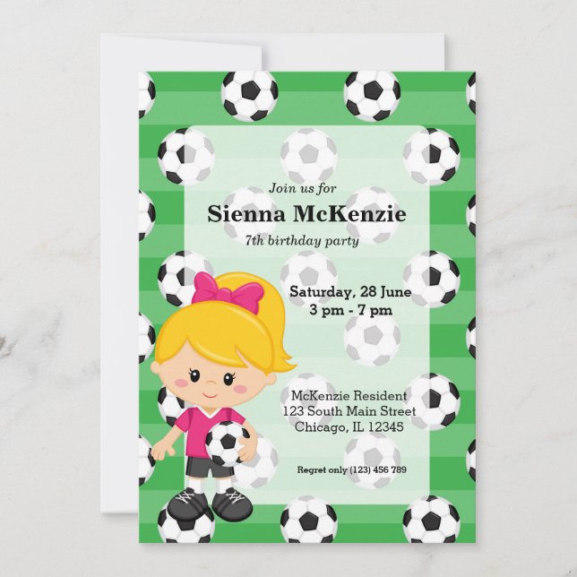 Invitación Jugador de fútbol (Anverso)