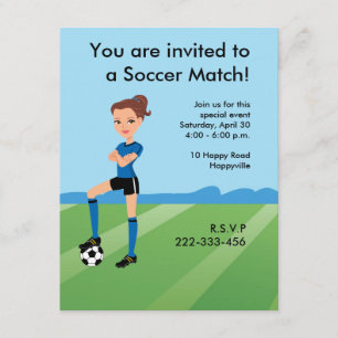 Invitación Jugador de fútbol Chica personalizado
