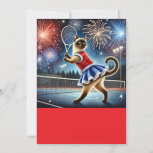 Invitación Jugador de Gato de Tenis el Día de la Independenci